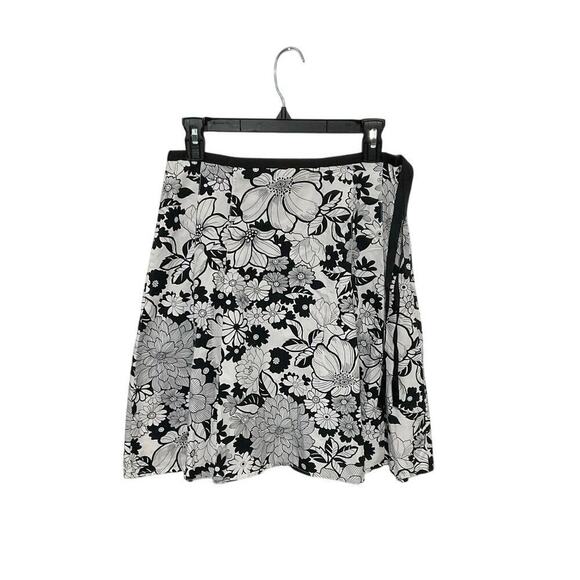 Massini Dresses & Skirts - VTG 90s Massini Floral Cotton Pleated Skirt Size 8 Medium High Waisted Ribbon